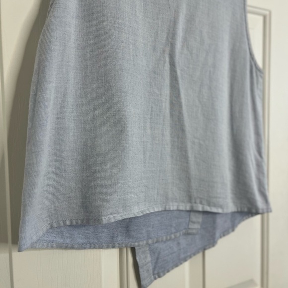 🇨🇦 Priory Flax Cotton Sleeveless Top S/M Light Blue - Picture 7 of 12